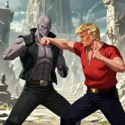 one punch man punches donald trump - by h. r. giger and greg rutkowski - elden ring