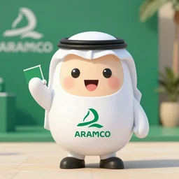 a cute new mascot character for saudi aramco