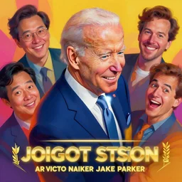 candid portrait of joe biden, smiling down from above turning slightly away, artstation winner by victo ngai, kilian eng and by jake parker vibrant colors, winning - award masterpiece, fantastically gaudy, aesthetic octane render, 8 k hd resolution