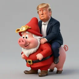 dwarf trump getting a piggy - back ride from reagan