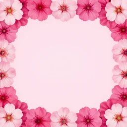 a frame of pink flowers with empty space in between, graphic design backrground