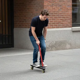 a little man on a pogo stick
