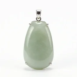 ceramic jade pendant, 8k product photo, isolated on a pure white background, centered, entire object in frame, sharp focus, soft studio lighting
