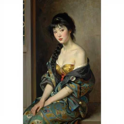a chinese beauty sitting at the door, character design, beautiful face, painting by gaston bussiere, katsuya terada, nc wyeth,, vermeer, frank frazetta, mucha, trending on artstation, jeffery catherine jones