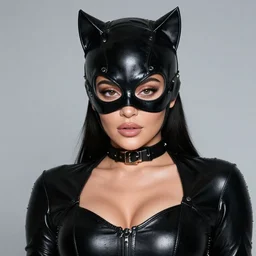 kylie jenner as catwoman, sexy look, portrait, highly detailed, hyper-realistic, sharp, 8k, HD