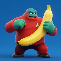 banana monster!!!, Punching Star Trek Officer in Red