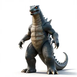 dashing kaiju monster, high detail digital art, full body, standing, isolated on a pure white background, centered, whole figure in frame, sharp focus, studio lighting
