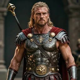 sid james as a muscular strong roman warrior, cinematic, dramatic lighting, 8 k