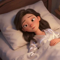 cassandra cain in satin, sleeping in bed, beautiful face!!!!, 2 7 years old, cg animation, lifelike, animated, realistic, character select portrait, by artgerm, greg rutkowski, alphonse mucha, 3 d