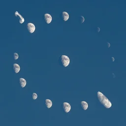 a multilunar sky view with 2 0 different sizes and separate moons