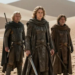 the dwarves from the Dune movie by Denis Villeneuve, highly detailed photorealistic cinematic photoshot, high quality light postprocessing