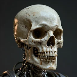 cyberpunk skull, by weta fx, by wlop, majestic look, octane