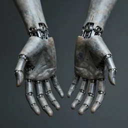 mechanical hands, surrealist, eerie