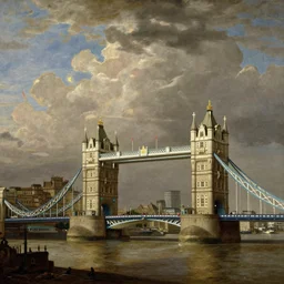 London skyline including Tower Bridge, painting by Canaletto
