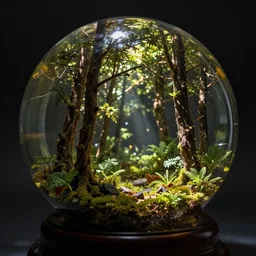 miniature forest in a glass sphere