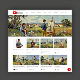 YouTube page, oil painting,