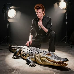 david bowie plays the alligator in concert, studio light, woodstock photo, kodackchrome, dream pinhole
