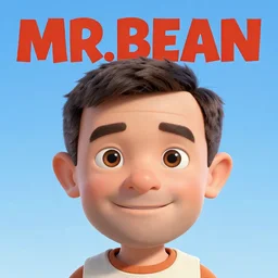 Poster for the 2022 Mr. Bean CGI Animated Movie, Mr. Bean's head and body peaking out of the right side of the screen, Mr. Bean has a smug expression on his face, highly detailed, very detailed, extremely detailed, detailed, digital art, trending on artstation, CGI, 3D