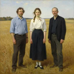 Solomon Joseph Solomon and Richard Schmid and Jeremy Lipking painting full length portrait painting of a young woman in the hayfield