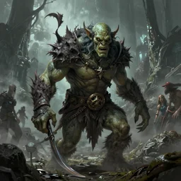 menacing weird Dol Guldur orc by Mark Brooks, Donato Giancola, Victor Nizovtsev, Scarlett Hooft, Graafland, Chris Moore