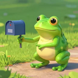 a frog delivering mail