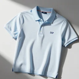 a detailed high key lighting product photo of a gap polo shirt. pastel colors. couture. high fashion. fashion week