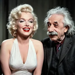 marilyn monroe and albert einstein laughing