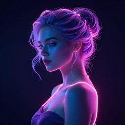Neon art of an elegant lady