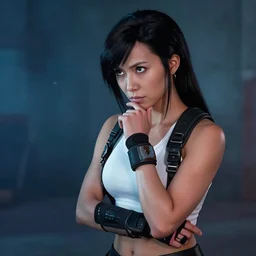 Tifa Lockhart pondering her Orb by Todd Lockwood