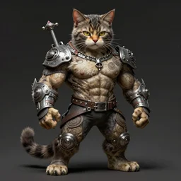 badass muscular kitten character by Frank Frazetta, full body, highly detailed, intricate, trending on artstation