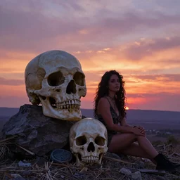 The perfect dreamscape by Dan Mumford and Josan Gonzalez, death skull, sunset