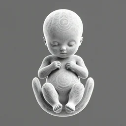 symmetry! human fetus, intricate filigree, elegant, highly detailed, centered, concept art, smooth, sharp focus, lineart, illustration, 3 d occlusion, penned with black on white on gray, 8 k