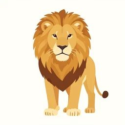flat art lion body, fullbody, full body