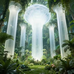 lush garden dramatic perspective organic 3 d fractal a minimalist cinematic scifi with giant bright translucent bioluminescent microscopy, gigantic pillars, victorian shopping mall courtyard maschinen krieger, beeple, the matrix, star wars, ilm, star citizen, mass effect, oil painting by donato giancola, chris foss, warm coloured, artstation, atmospheric perspective