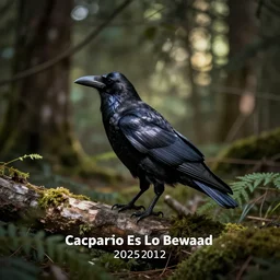 werecreature crow, photograph captured in a forest