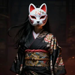 a Photorealistic dramatic fantasy render of a beautiful woman wearing a beautiful intricately detailed Japanese Cat Kitsune mask and clasical Japanese Kimono by WLOP,Artgerm,Greg Rutkowski,Alphonse Mucha, Beautiful dynamic dramatic dark moody lighting,shadows,cinematic atmosphere,Artstation,concept design art,Octane render,8K The seeds for each individual image are: [4028756437, 3089718743, 1207358184, 746017696, 3186930861, 1188505695, 2627032668, 1710965718, 959001081]