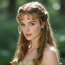 portrait of a beautiful young lauren bacall as titania, summer queen. faerie queen. queen of light, green, poison ivy, made by caravaggio stanley artgerm lau wlop rossdraws artstation cgsociety concept art cgsociety octane render