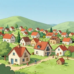 a cartoon village in france by didier conrad