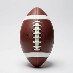 rustic american football, studio product photography, isolated on a pure white background, centered, entire object in frame, sharp focus, soft studio lighting