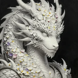dragon made up of flower petals, beautiful painting by jeremy mann, elegant, ultrafine hyperrealistic detailed face illustration by wlop and artgerm and greg rutkowski, intricate linework, sharp focus, smooth, octopath traveler, final fantasy, unreal engine, dramatic lighting, ethereal, 8 k