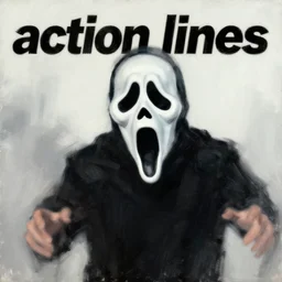 bill hader, barry, screaming, painting by phil hale, 'action lines'!!!, graphic style, visible brushstrokes, motion blur, blurry