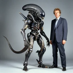 xenomorph mecha. by h. r. giger and ernst haas. studio color photography