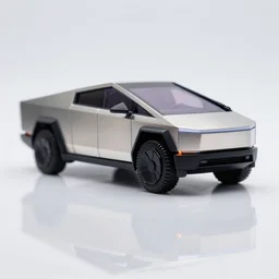 a 2 8 mm closeup photo of a tesla cybertruck in a photo studio with a reflective floor, intricate, hyper detailed, smooth, high contrast, volumetric lighting, octane, moebius, greg rutkowski, ripley scott, synthwave, cinematic