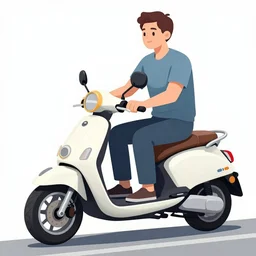 teump riding a scooter