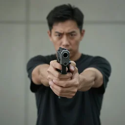 a man holding a gun