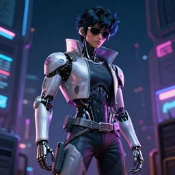 cowboy bebop organic cyborg, unreal engine, octane render, cyberpunk, space cowboy