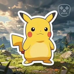 cute miss mascot tauros tauros tauros pokemon sticker art, cronobreaker, beeple game icon