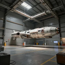 A room inside a large hangar of the space station by Jose Daniel Cabrera Pena and Leonid Kozienko, concept art