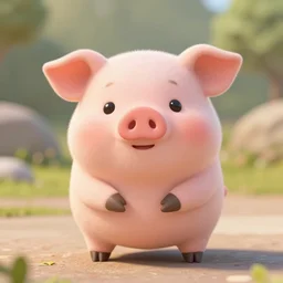 cute little anthropomorphic pig