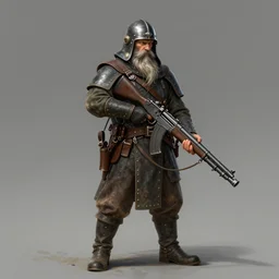 Full body concept art of A High fantasy WW1 dwarve soldier using a magic machine gun trending on artstation deviantart Pinterest detailed High Resolution HD 8k